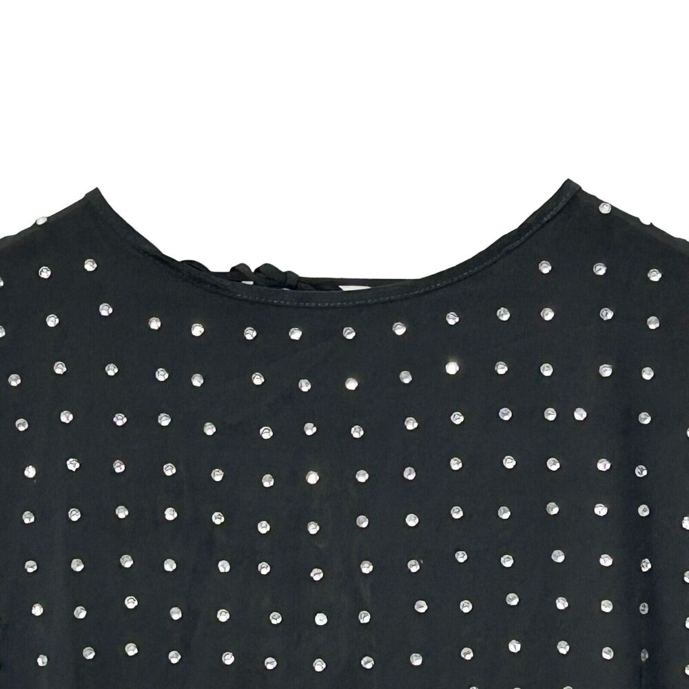 New Susana Monaco Embellished Rhinestone Scoop Back Dress Black Women Small NWOT - Picture 9 of 9